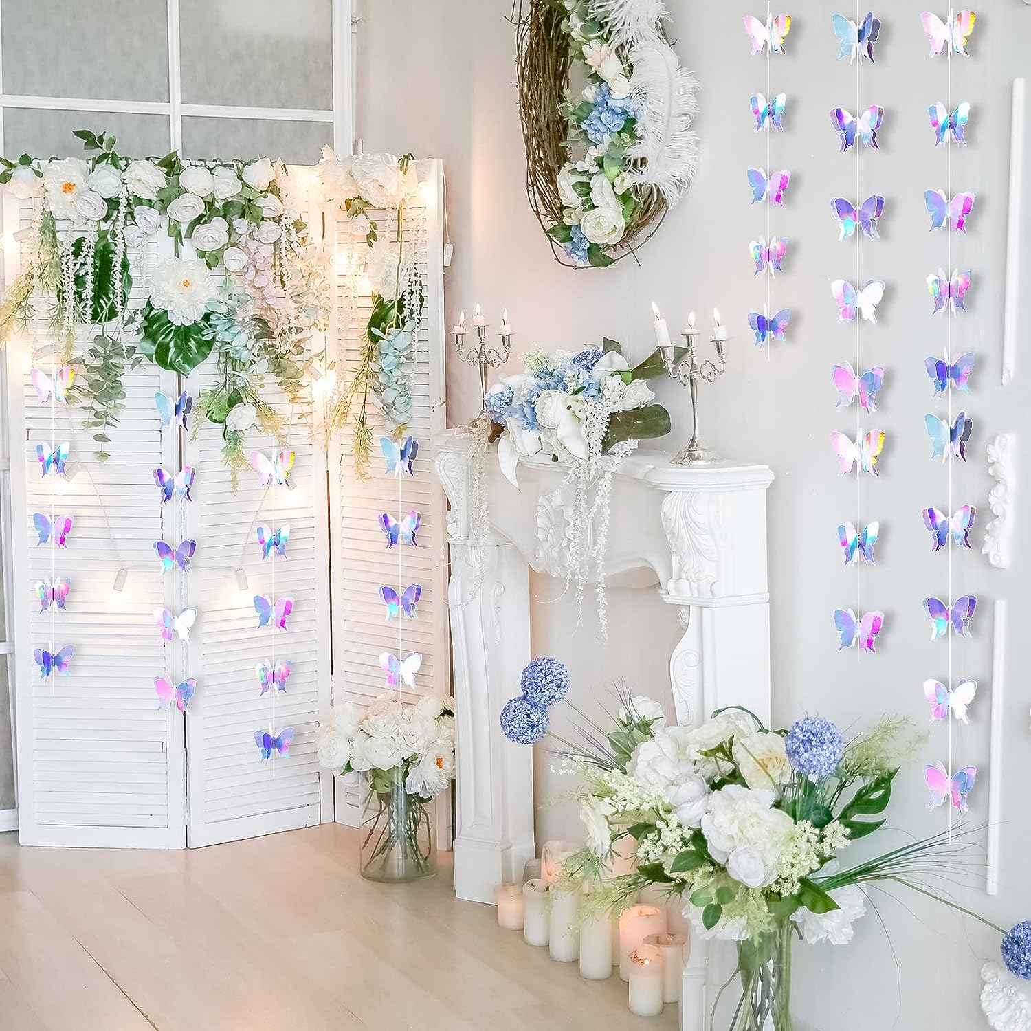 3D Butterfly Hanging Party Garlands Laser Paper Decoration