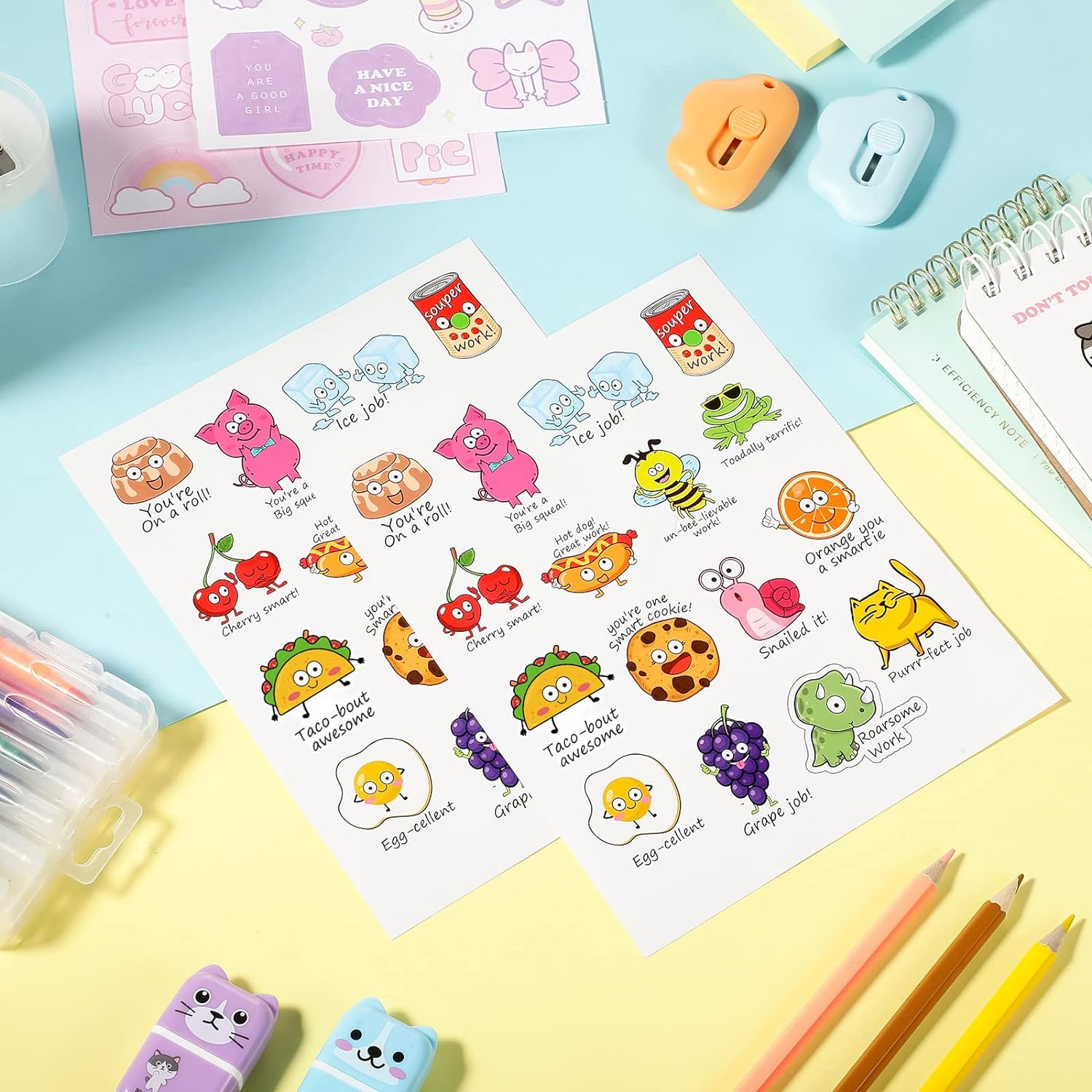 400 Pieces Punny Rewards Stickers for Kids Teacher School Classroom