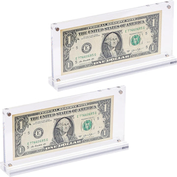 Acrylic Dollar Bill Frame Money Holder 2 Pack