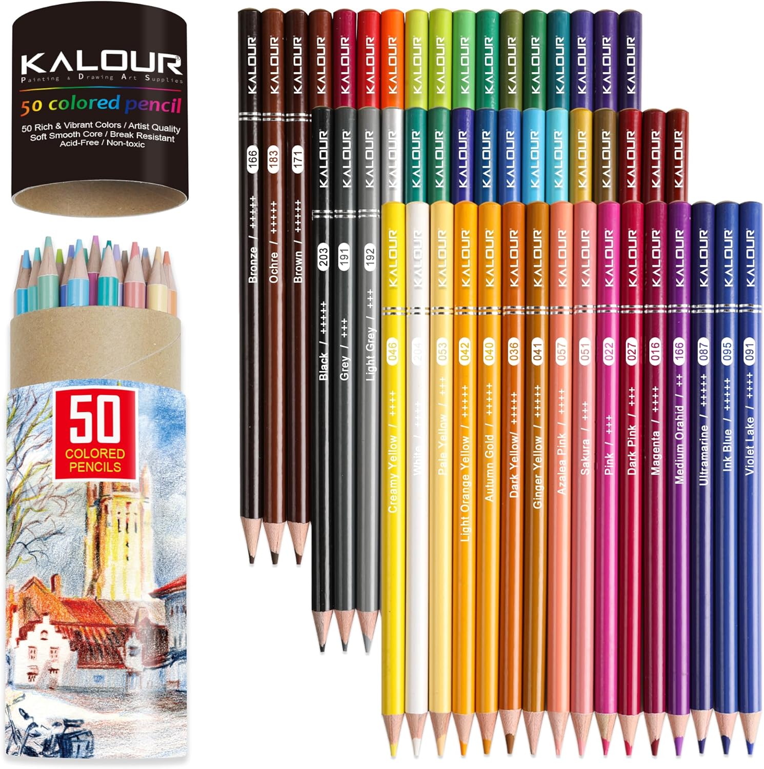 KALOUR Premium Colored Pencils Set 50 Colors