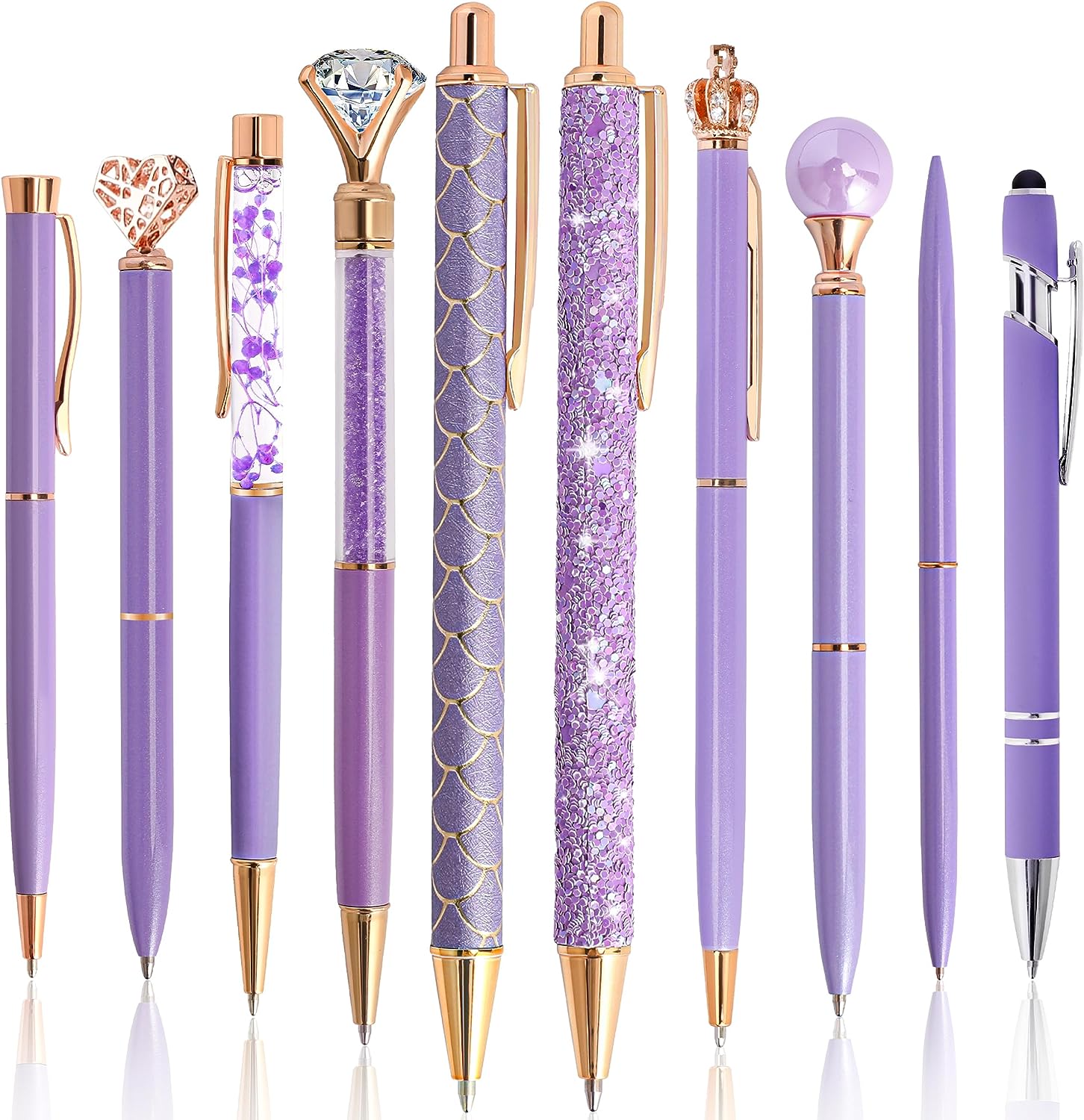 10Pcs Ballpoint Pens Set Party Favors for Kids Purple Pink Pens Gifts